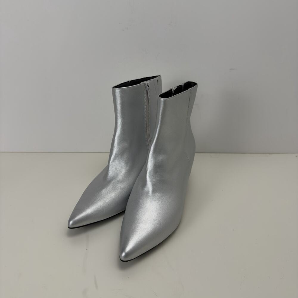 Rachel Zoe - Silver Synthetic Leather Booties Woman's 7 1/2